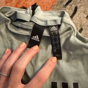 Adidas Women Mint Green Casual Crop Top Size Medium